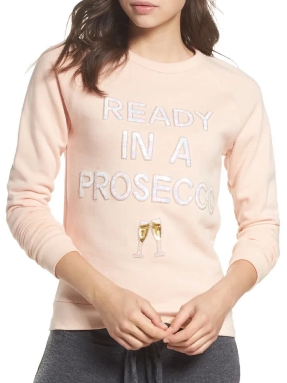 Bow & Drape “Ready in a Prosecco” Sequin Sweatshirt 🥂✨